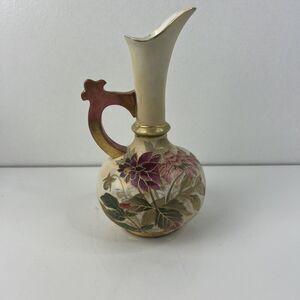 Vintage Petite Carafe Pitcher Florals Stamped ED Germany Austria